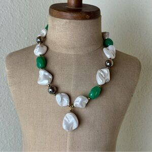 Upcycled Glass Crystal Beaded Necklace Handmade